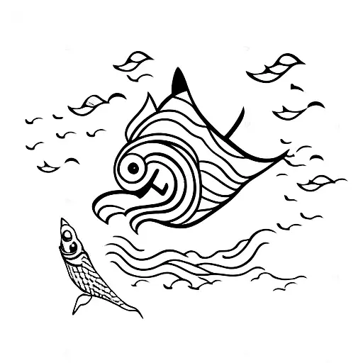 goldfish with a shark fin tattoo design idea