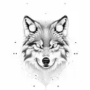 forest wolf moon tattoo design idea