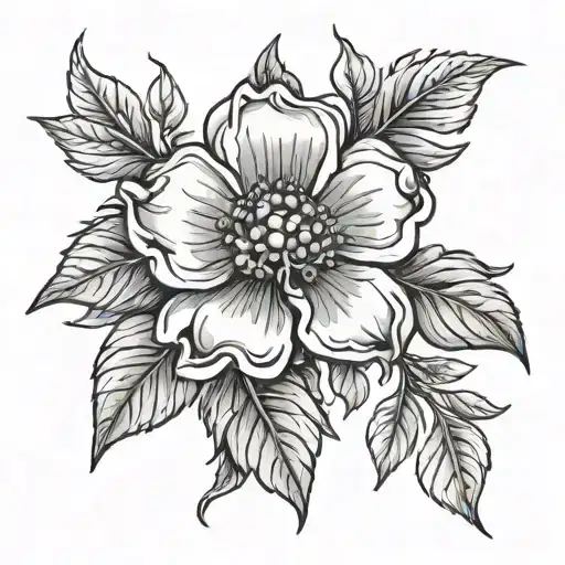Georgia Cherokee Rose flower tattoo design idea