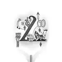  A minimalist tattoo with the alphabets I, B and W tattoo design idea
