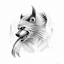 A powerful wolverine surrounded by dotwork patterns tattoo design idea