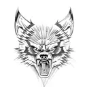 A powerful wolverine surrounded by dotwork patterns tattoo design idea