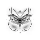 butterfly bat  tattoo design idea