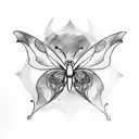 butterfly bat  tattoo design idea