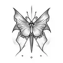 butterfly bat  tattoo design idea