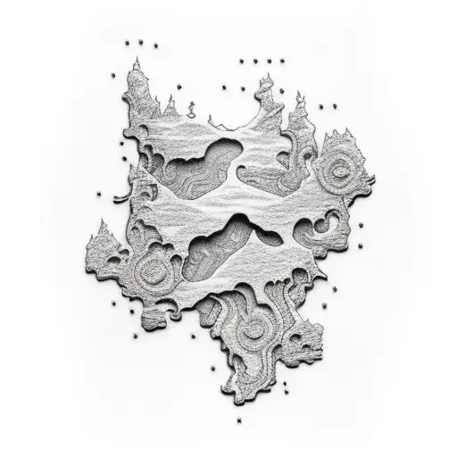 topographic map tattoo design idea