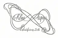 infinity sign with names tattoo design idea