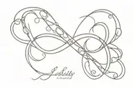 infinity sign with names tattoo design idea
