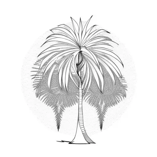 African palm tree tattoo design idea