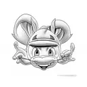 rick, aang, bugs bunny, mikey mouse, hiccup, super mario, popeye. all in one tattoo design idea