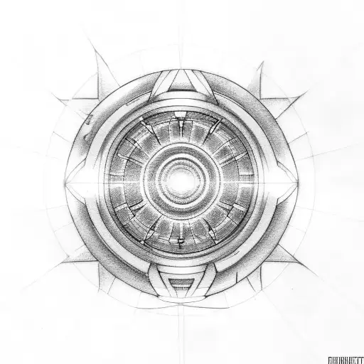 iron man arc reactor tattoo design idea