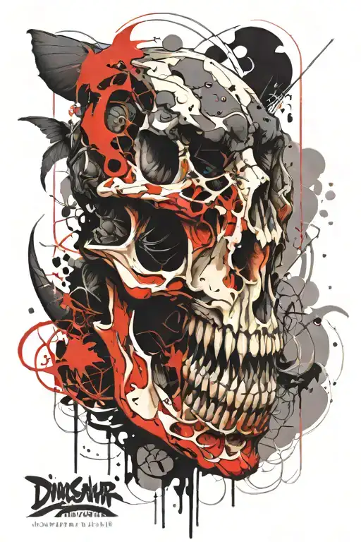 dinosaur skull tattoo design idea