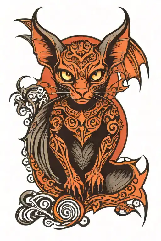 Bat bacardi logo incorporated, tribal, full arm tattoo tattoo design idea