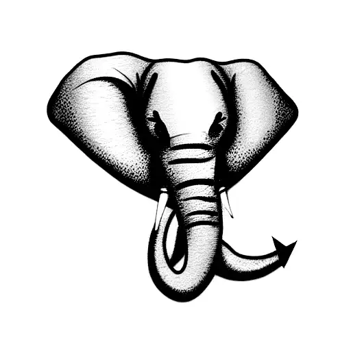 elephant breast cancer survivor pink ribbon tattoo design idea