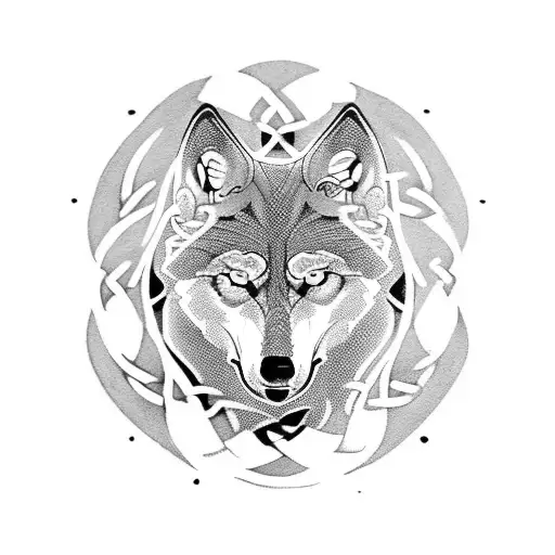 celtic knot, wolf, warrior scottish tattoo design idea