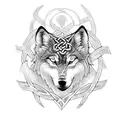 celtic knot, wolf, warrior scottish tattoo design idea