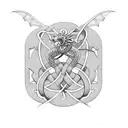 scottish, dragon, celtic knot, family tattoo design idea