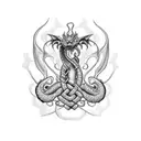 scottish, dragon, celtic knot, family tattoo design idea