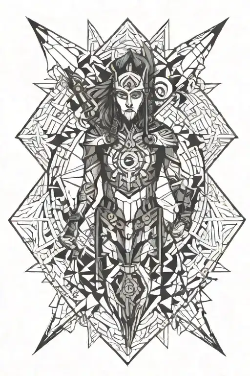 Warrior Spirit, Time, Alchemy, Transformation tattoo design idea