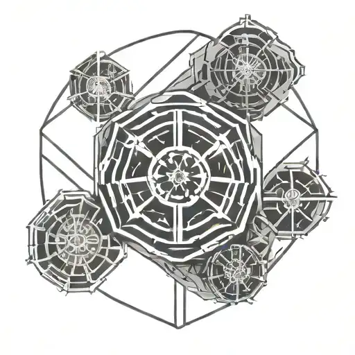 star wars imperial logo surrounded tattoo design idea