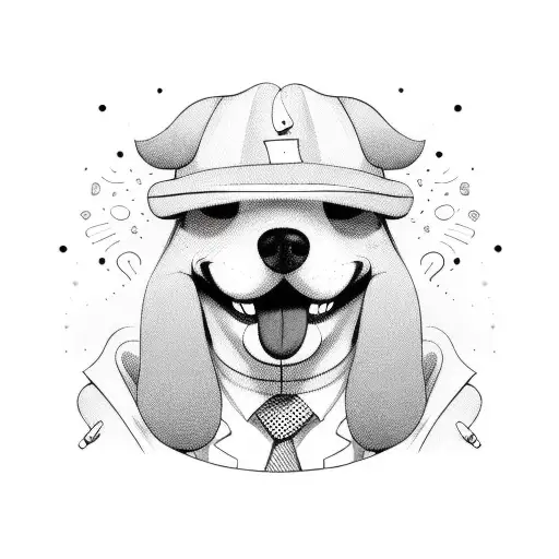 hot dog suit cartoon tattoo design idea