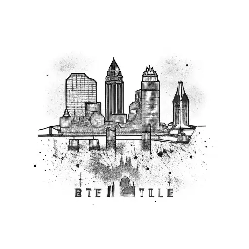 Baltimore city skyline tattoo design idea