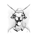 punk hot dog cartoon  tattoo design idea