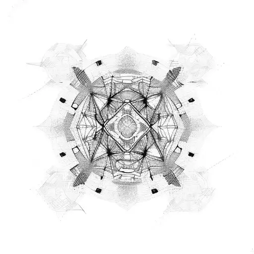 luxury cyber abstract tattoo design idea