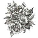 jan,april,may,sept birth flowers tattoo design idea