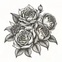 jan,april,may,sept birth flowers tattoo design idea