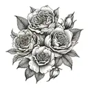 jan,april,may,sept birth flowers tattoo design idea