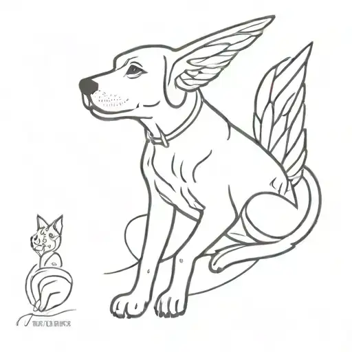 dog angel tattoo tattoo design idea