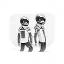 dad and son on motorbikes  tattoo design idea