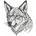 zombie wolf face tattoo design idea