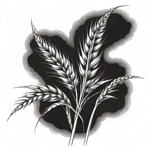 Heather and wheat stalk intertwined tattoo design idea
