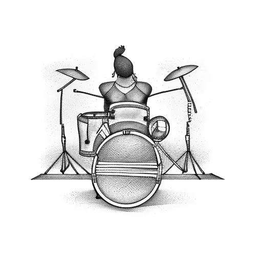 drummer motorcycle  tattoo design idea