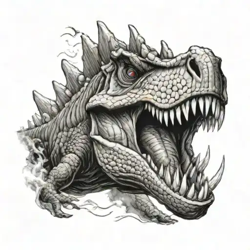 Spinosaurus roaring tattoo tattoo design idea