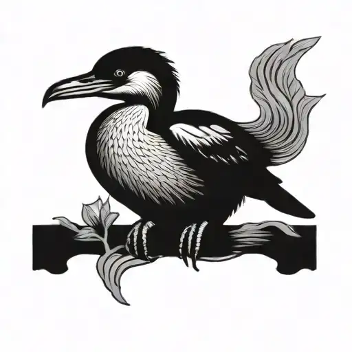 traditional cormorant tattoo design idea