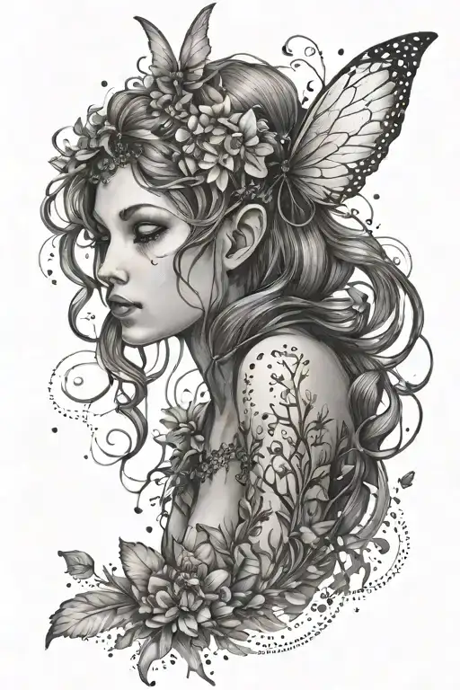 fairy tattoo design idea