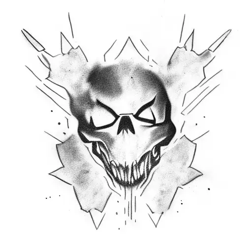 Create a tattoo design that combines the iconic Ghost character from Call of Duty with elements from Black Ops 2 tattoo design idea