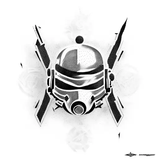 Create a tattoo design that captures the essence of the video game passion, incorporating elements from Call of Duty, Little Nightmares, and Fallout 4 tattoo design idea