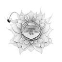 A microscope lens capturing the beauty of a flower tattoo design idea