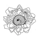 sunflower, rose, mountains, sea turtle tattoo design idea