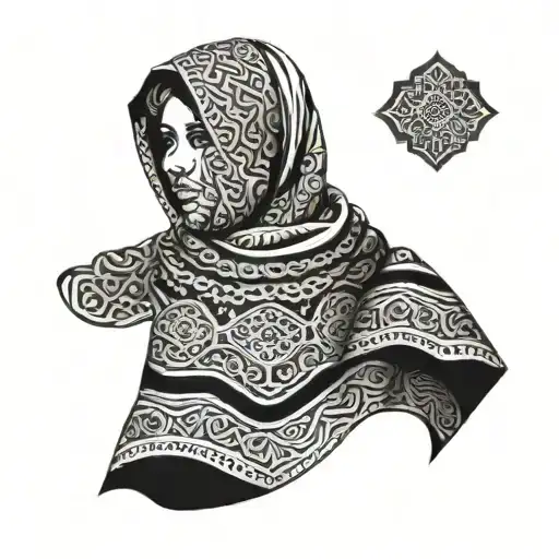 arabic keffiyeh tattoo design idea