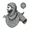 arabic keffiyeh tattoo design idea