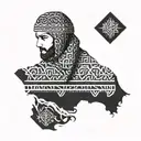 arabic keffiyeh tattoo design idea