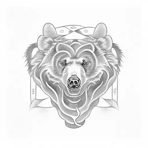 A memorial tattoo of your uncle's name intertwined with bear claws tattoo design idea