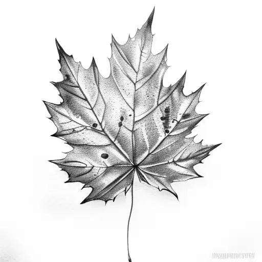 2 water color autumn leafs tattoo design idea