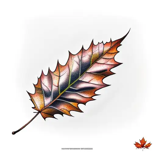 two autumn leaves  tattoo design idea