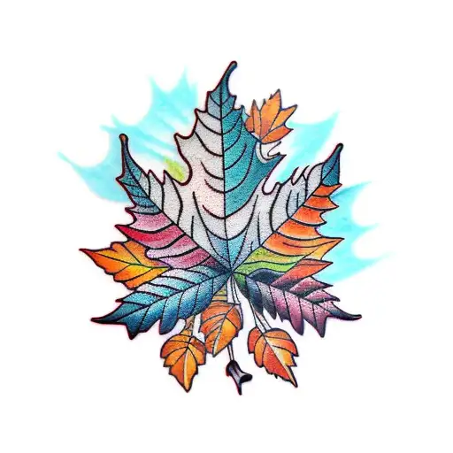 autumn leaf tattoo design idea